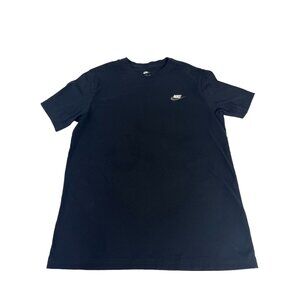 Nike Shirt Mens M Black Short Sleeve Crew Neck Swoosh Logo Activewear Casual